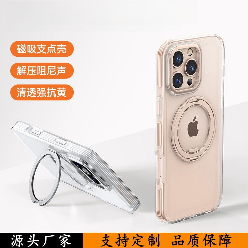 Black magnetic rotating stand iphone case with 360° protection