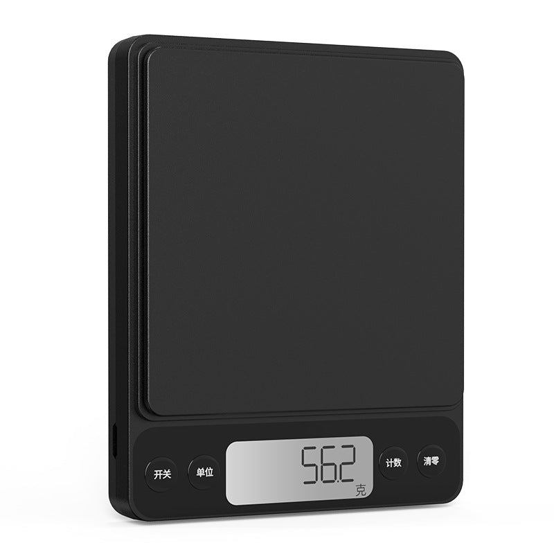 High Precision Digital Kitchen Scale for Coffee and Baking in black, 5kg/0.1g