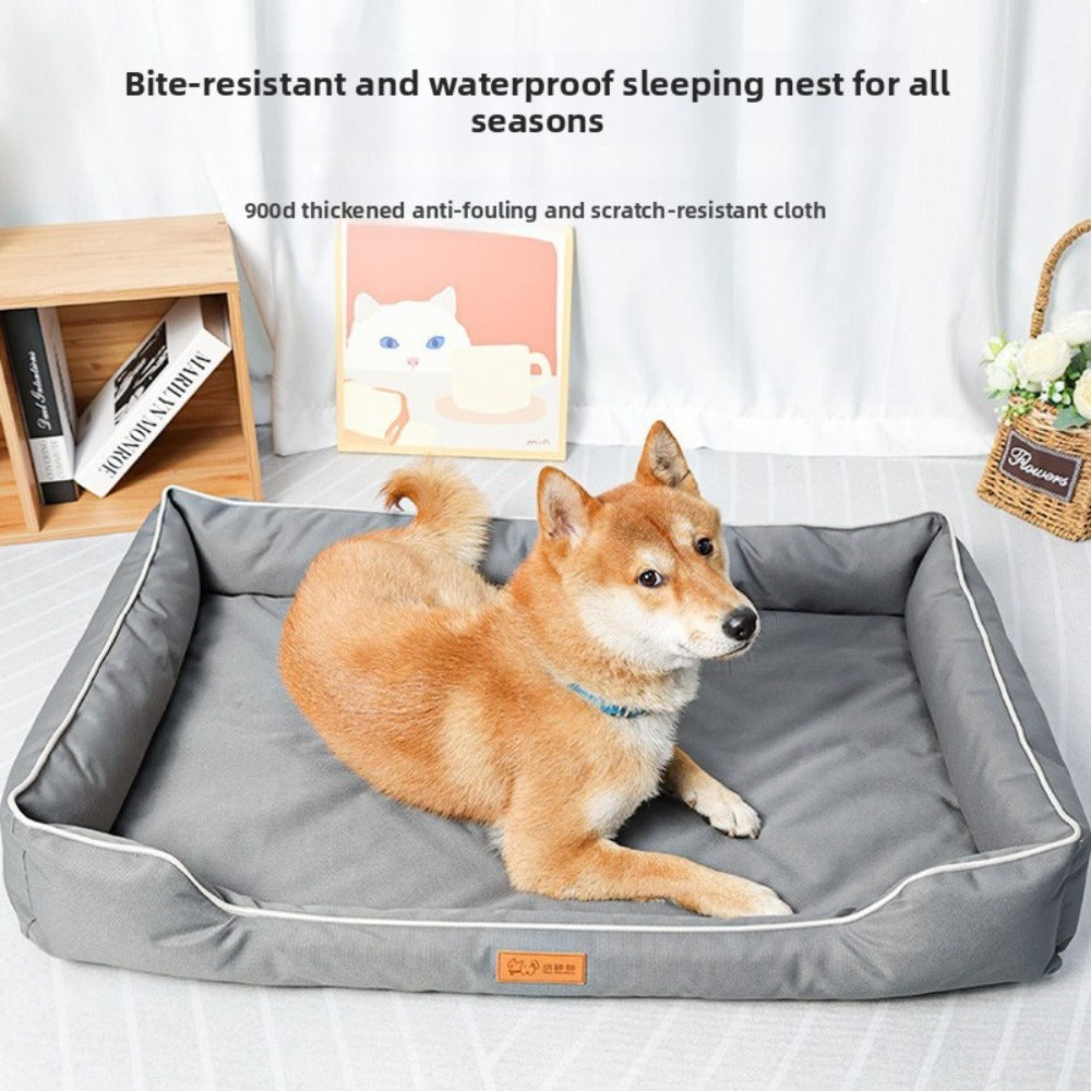 Durable 900D Oxford Fabric Dog Bed House for Pets in grey