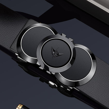 William Polo Men's Leather Belt with Automatic Buckle
