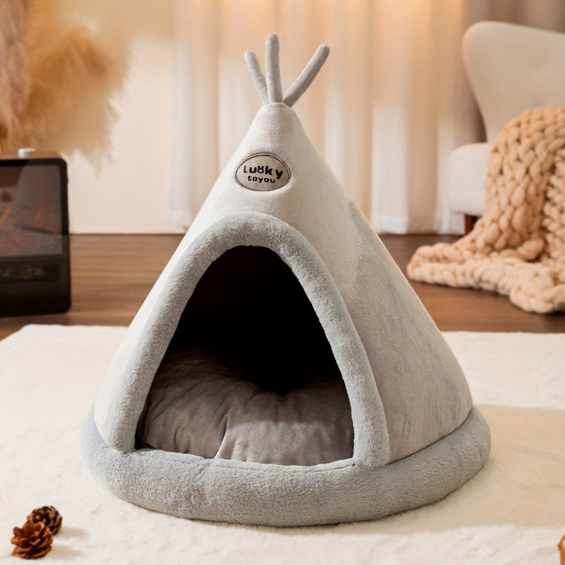 Polyester Fiber Pet Tent Dog and Cat House for Indoor Use in brown, 96inch