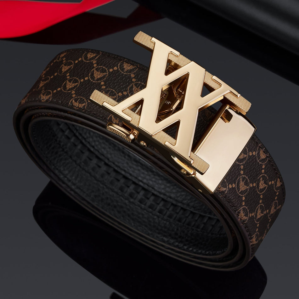King Paul Genuine Leather Belt with Automatic Letter Buckle