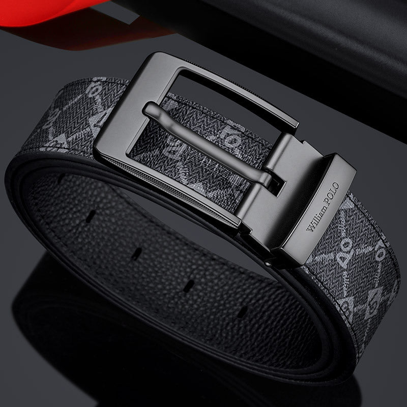 King Paul Genuine Leather Pin Buckle Belt for Men in Gunmetal Color