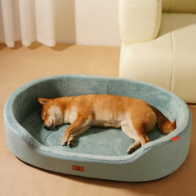 Removable Inner Pad Pet Bed Dog House for Comfort Sleep in light gray