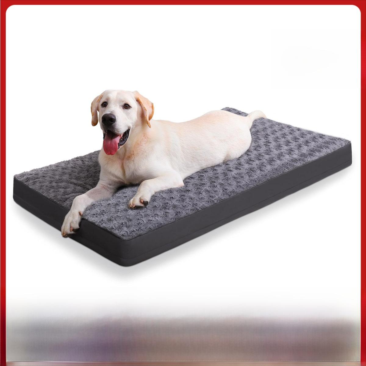 Waterproof Rose Velvet Detachable All Season Pet Bed Mat in grey, 104 x68x7cm