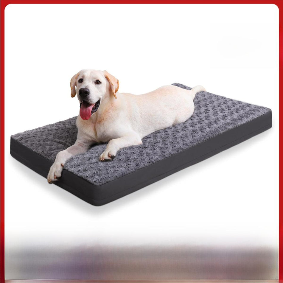 Waterproof Rose Velvet Detachable All Season Pet Bed Mat in grey, 104 x68x7cm