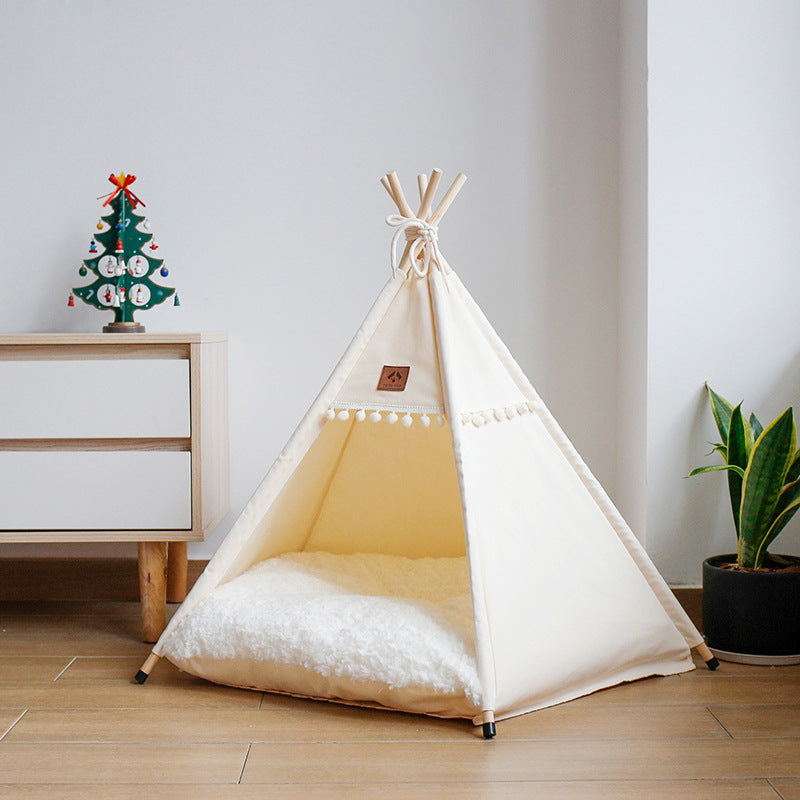 Four Seasons Pet Tent Cat and Dog House Minimalist Design in pure white, 60 x 60 x 70cm