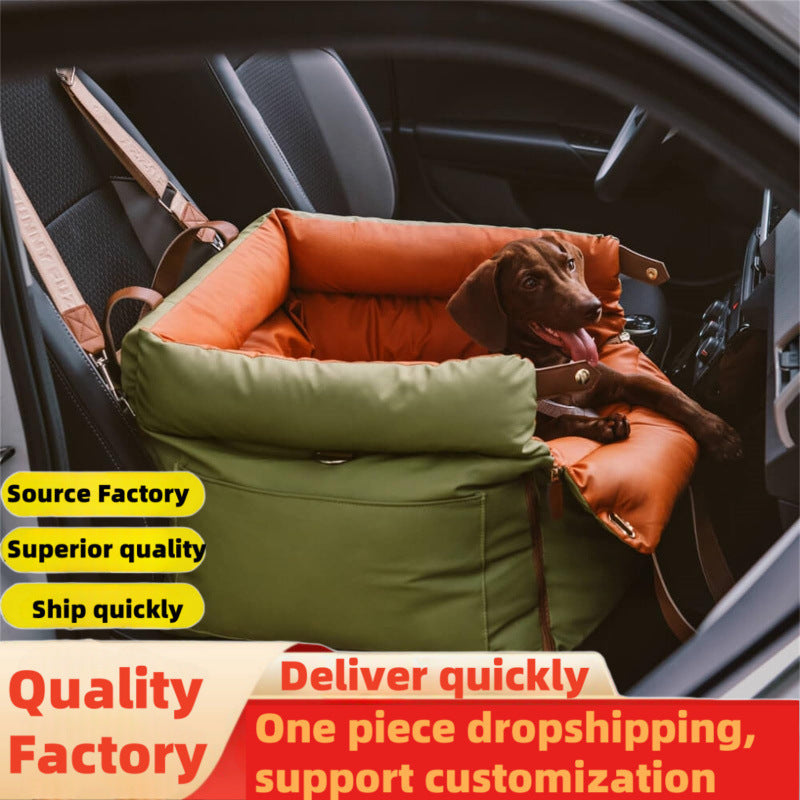 Waterproof Portable Leather Pet Car Nest Bag for All Seasons