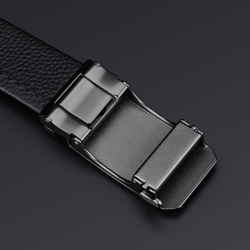 King Paul Top-Grain Leather Belt with Automatic Buckle