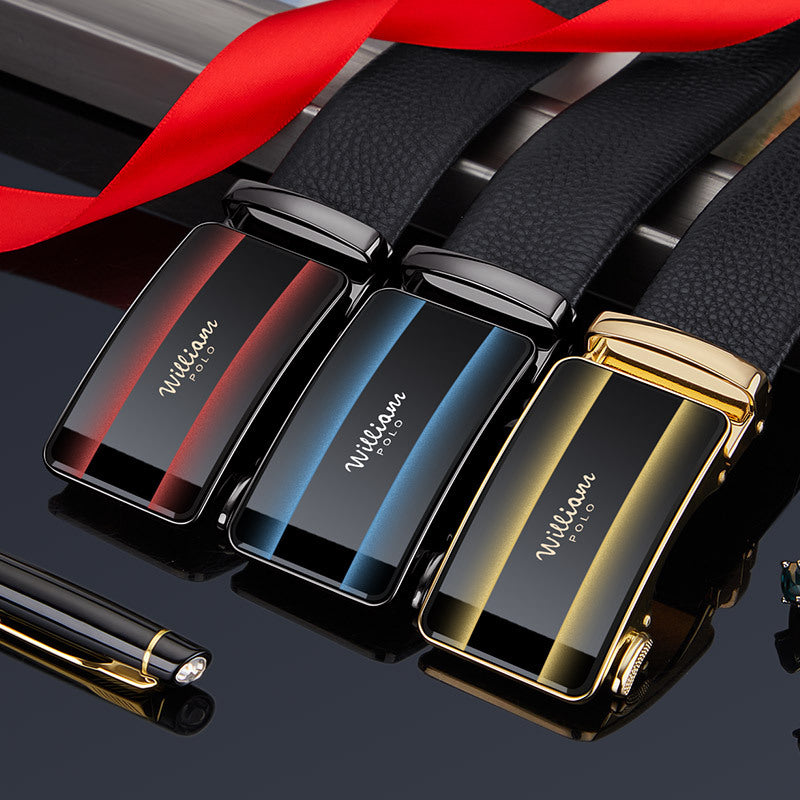 William Polo Top-Grain Cowhide Belt with Automatic Buckle