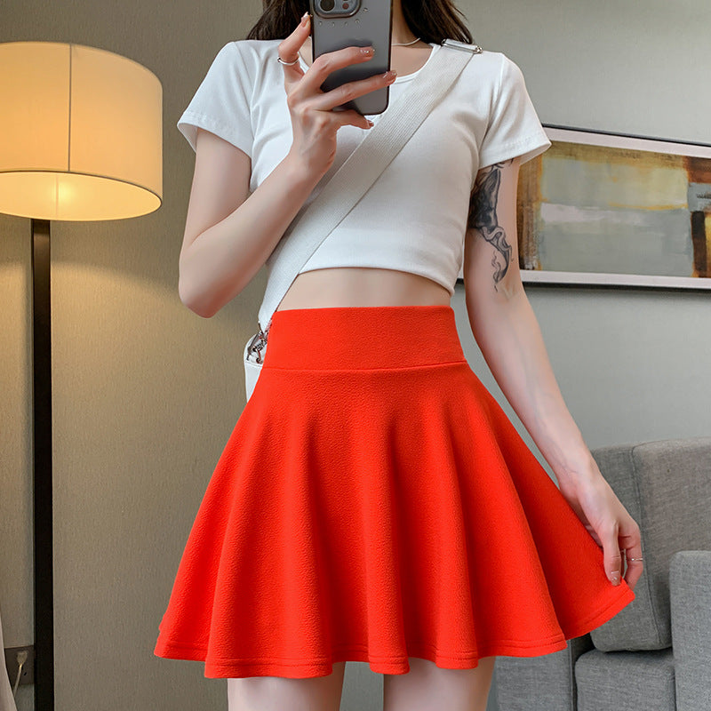 High-Waisted Plus Size Pleated A-Line Sun Skirt for Women Style