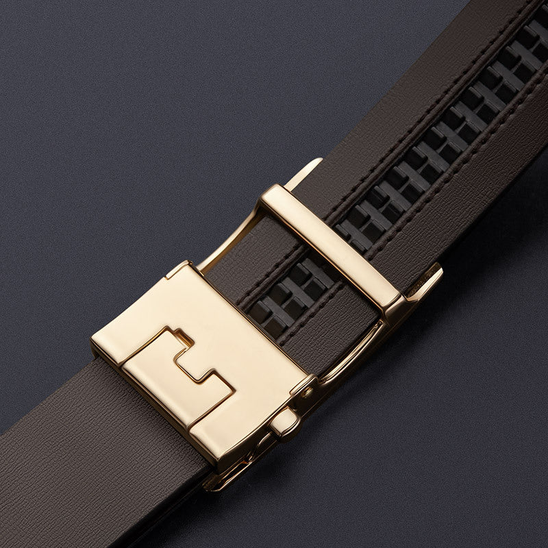 William Polo Leather Belt with Automatic Buckle for Men