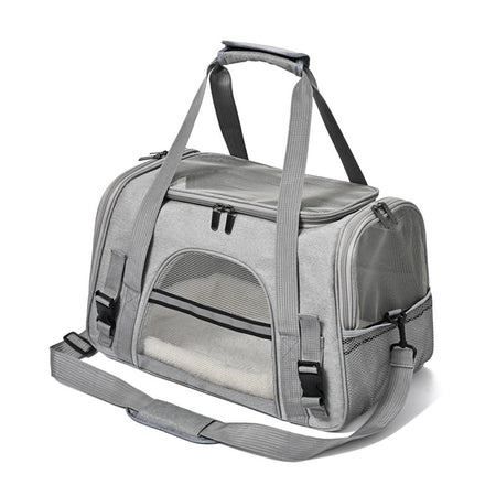 Foldable Transparent Pet Carrier Shoulder Bag for Cats and Dogs in purple