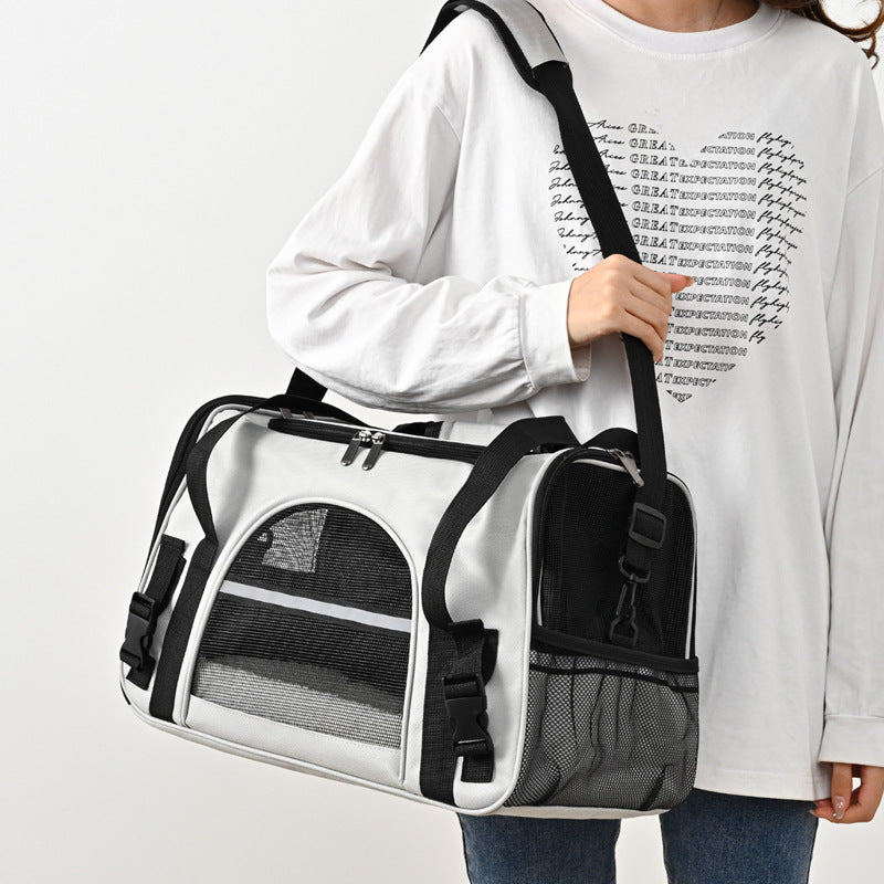 Foldable Transparent Pet Carrier Shoulder Bag for Cats and Dogs