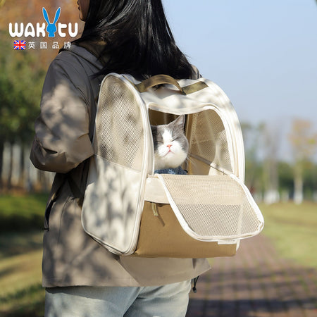 Breathable Double Shoulder Pet Carrier Backpack Large Capacity