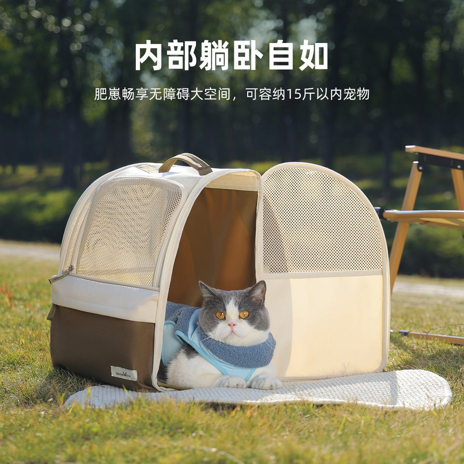 Breathable Double Shoulder Pet Carrier Backpack Large Capacity