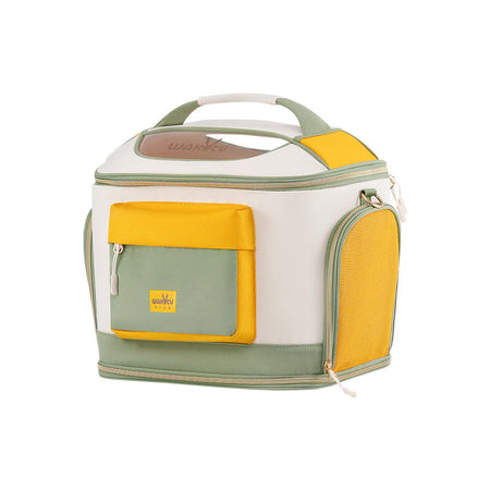 British Style Pet Bicycle Front Carrier Bag for Cats and Dogs in yellow