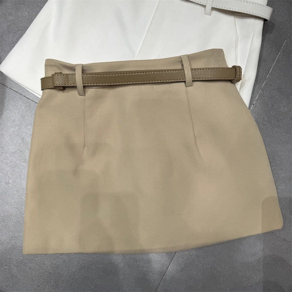 High-Waisted Solid A-Line Mini Skirt Women Retro Style