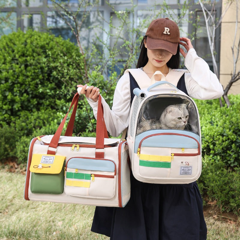 Large Capacity Transparent Pet Carrier Backpack for Travel