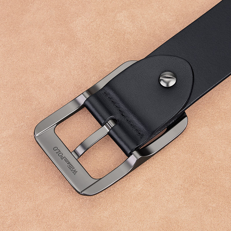 William Polo Men's Belt – Genuine Cowhide Business & Casual Belt
