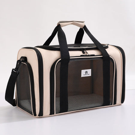 Large Space Breathable Crossbody Pet Carrier Bag for Cats in pink