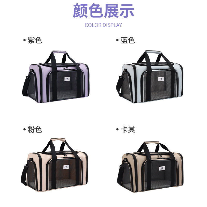 Large Space Breathable Crossbody Pet Carrier Bag for Cats
