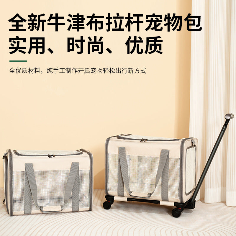Foldable Large Capacity Pet Trolley Box Shoulder Carrier Bag