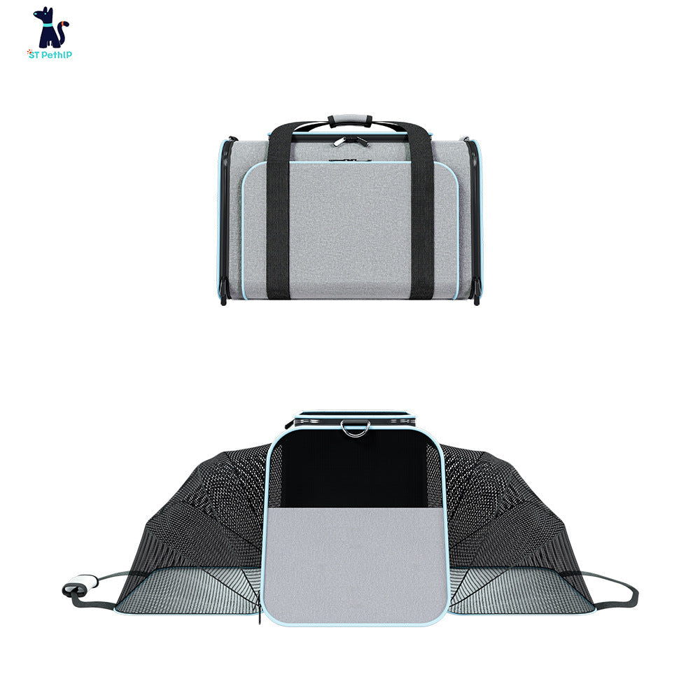 Portable Pet Carrier Travel Bag for Small Dogs and Cats in gray