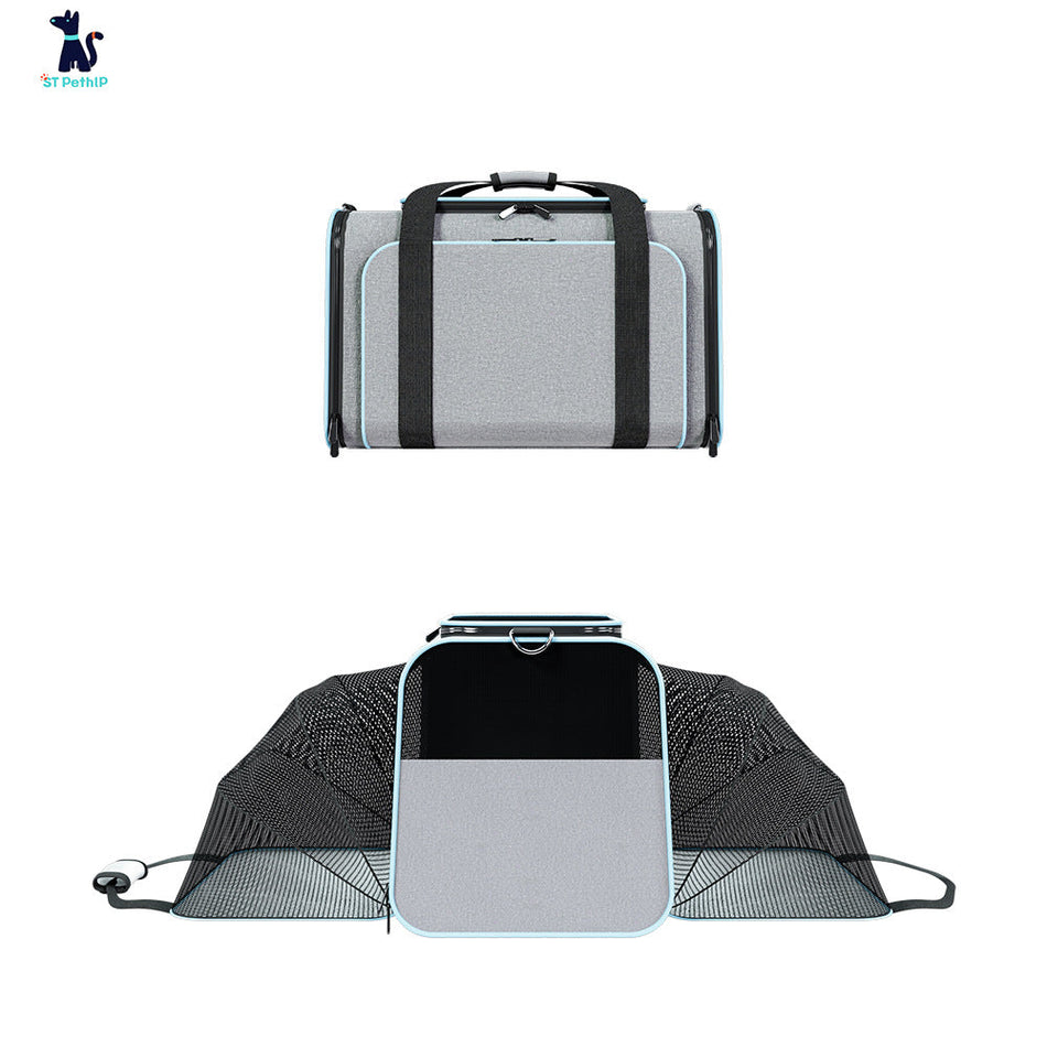 Portable Pet Carrier Travel Bag for Small Dogs and Cats in gray