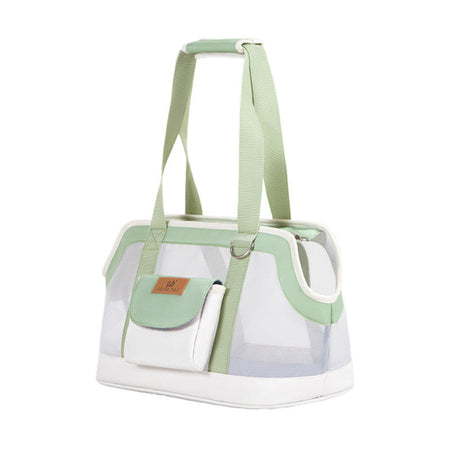 Spacious Breathable Pet Handbag Shoulder Carrier for Cats Dogs in green, 5kg