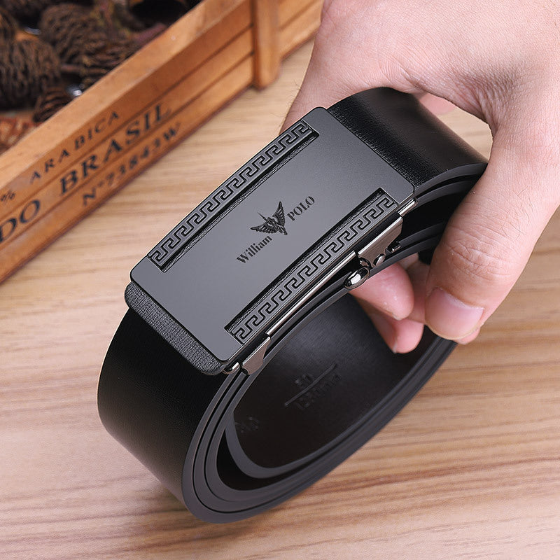 King Paul Men's Genuine Leather Waist Belt in Black
