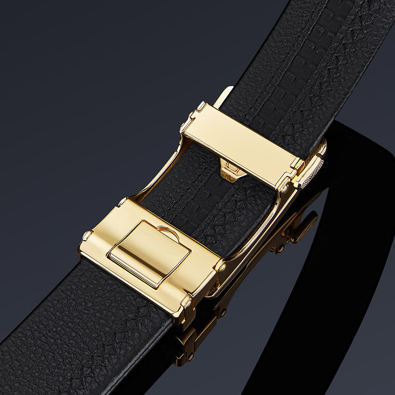 William Polo Men's Business Casual Genuine Leather Belt