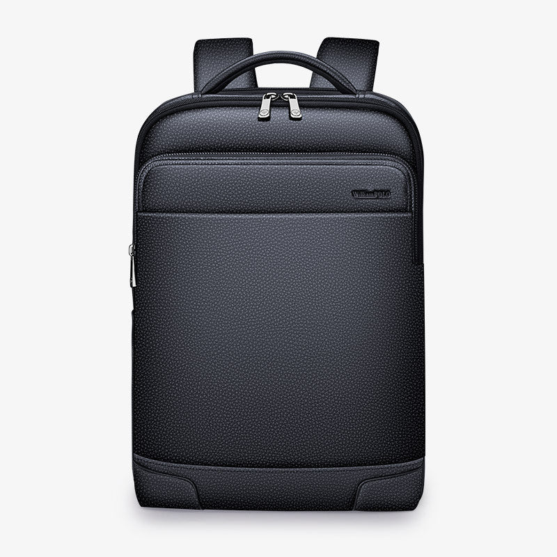 Men's Genuine Leather Backpack – 15-Inch Laptop Backpack in Black