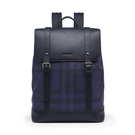 Retro Plaid Business Backpack – 14-Inch Laptop School & Travel Backpack in Black
