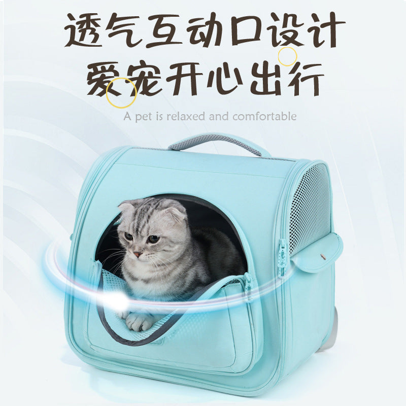 Large Capacity Oxford Mesh Breathable Cat Backpack Carrier
