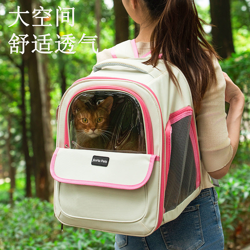Large Capacity Space Capsule Transparent Pet Backpack Carrier in yellow