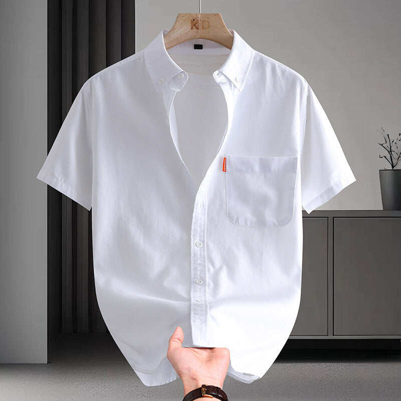 Men's Summer Casual Oxford Shirt – Lightweight Short Sleeve Shirt