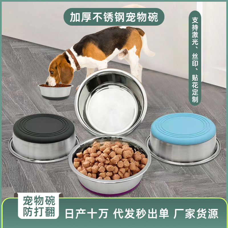 Non-Slip Thickened Stainless Steel Pet Bowl for Dogs and Cats in blue, 20kg