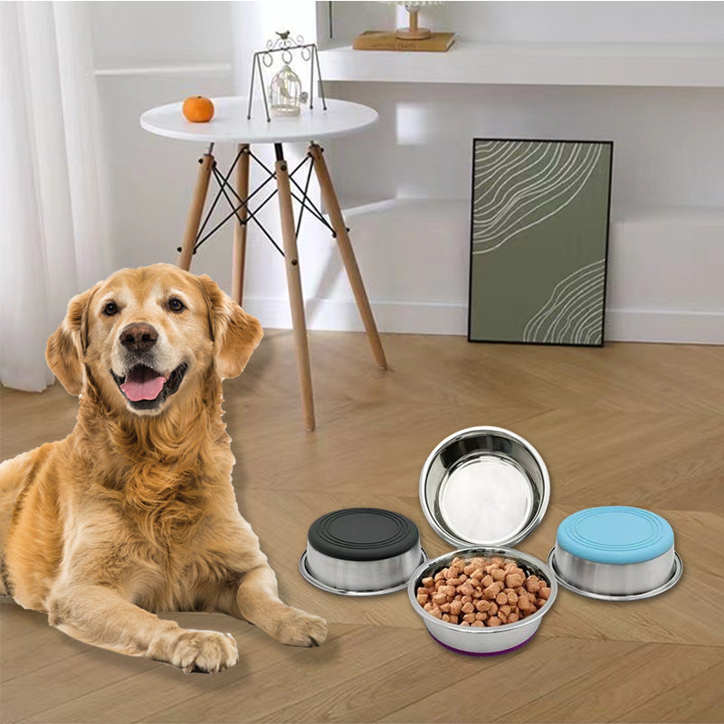 Non-Slip Thickened Stainless Steel Pet Bowl for Dogs and Cats
