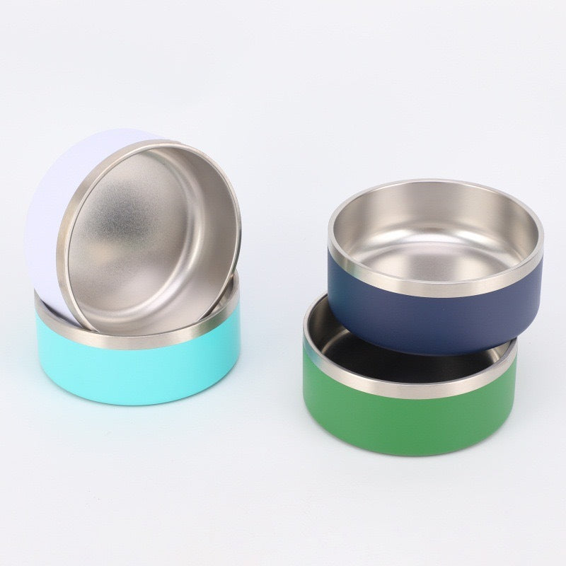 304 Stainless Steel Double-Layer Anti-Slip Dog Bowl Large