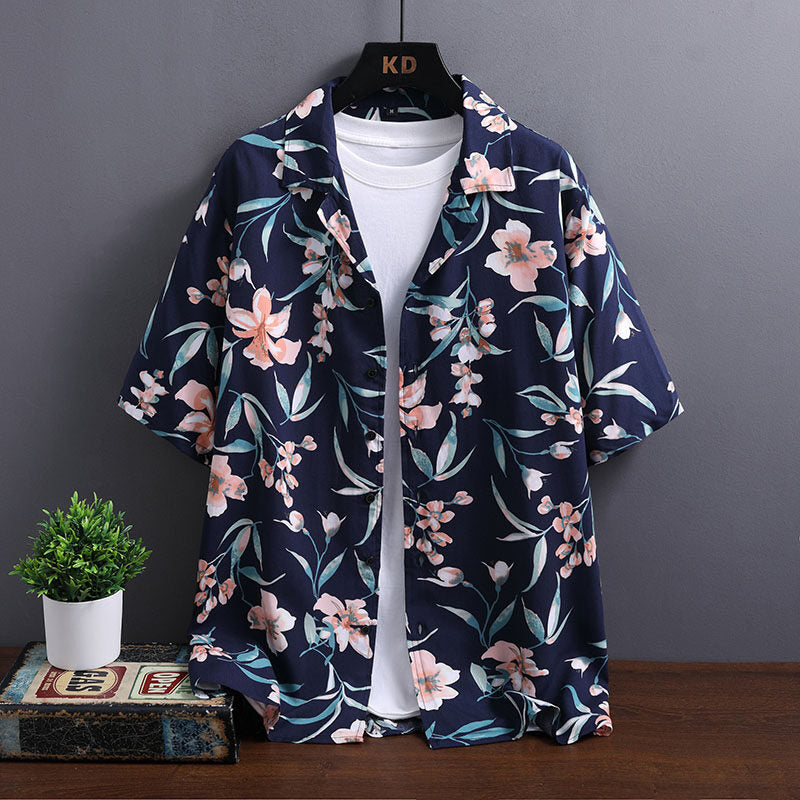 2026 Men's Hawaiian Floral Shirt – Cuban Collar Short Sleeve