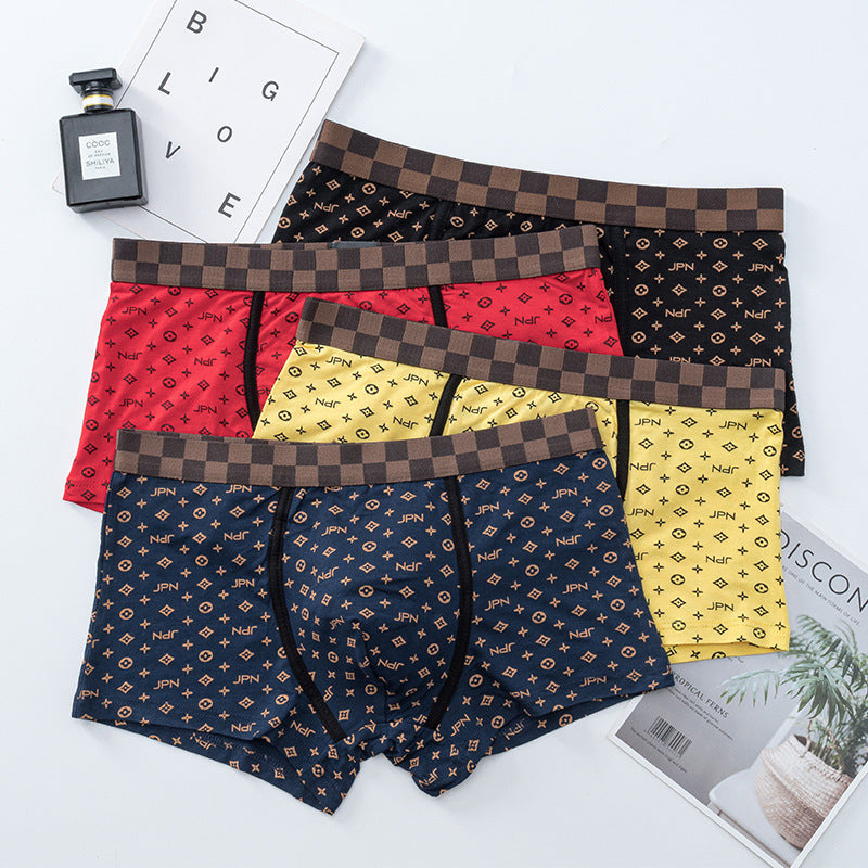 PACK OF - 4 Mens Modal Fashion Trend Boxer Shorts
