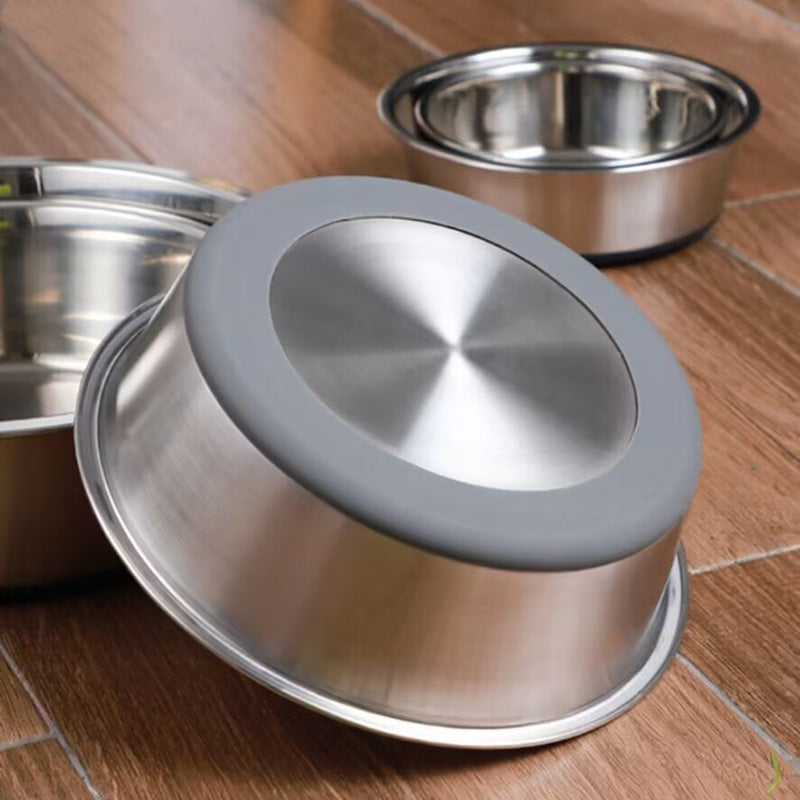 Weighted Stainless Steel Pet Bowl with Silicone Non-Slip Base in gray, 20kg