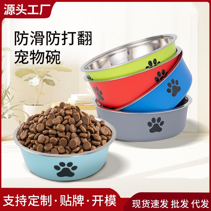 Double-Layer Stainless Steel Pet Feeding and Drinking Bowl