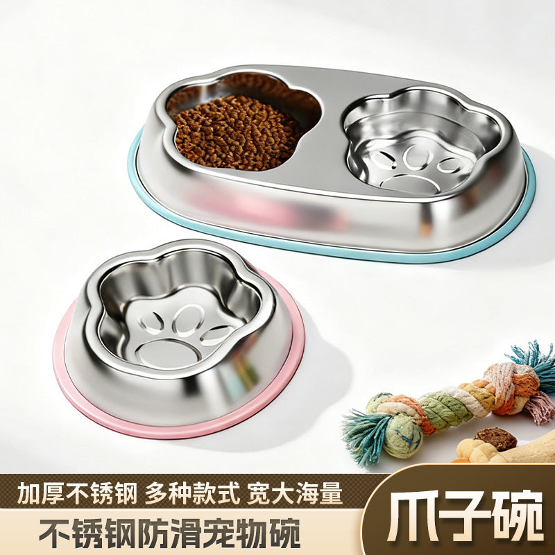 304 Stainless Steel Slow Feeder Pet Bowl Non-Slip Large Capacity