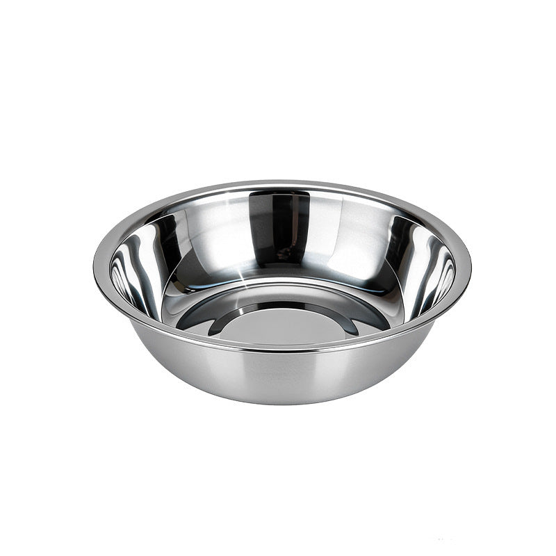 Stainless Steel Wide-Rim Thickened Pet Food Bowl Set for Home