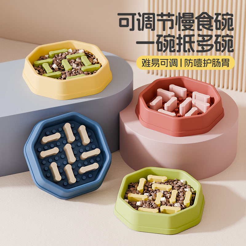 Adjustable Slow Feeder Anti-Choke Pet Bowl for Dogs Cats