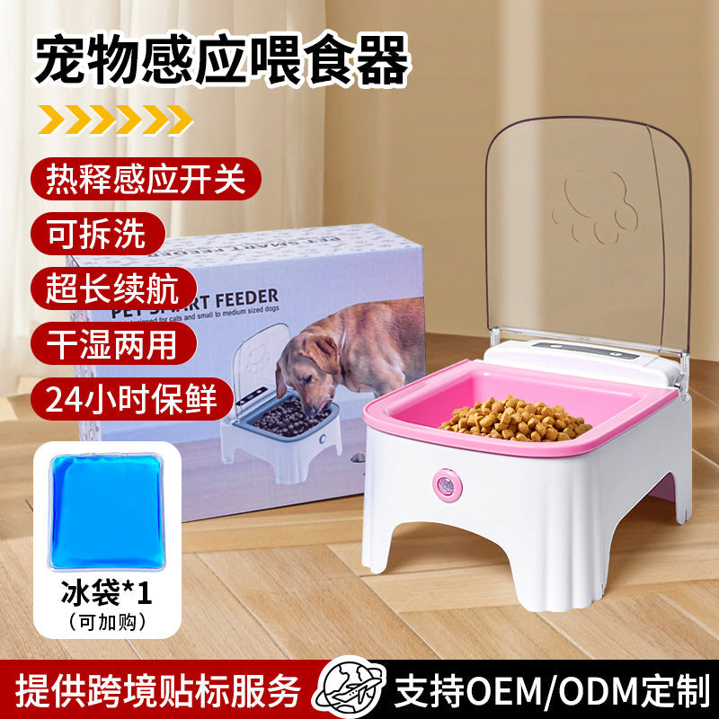 Automatic Sensor Pet Feeder with Timed Lid for Cats and Dogs