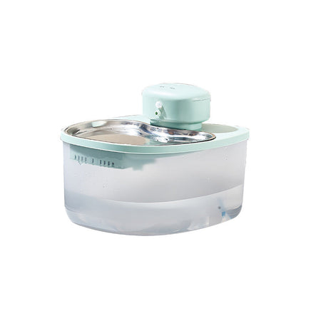 4L Wireless Induction Stainless Steel Pet Water Dispenser with Circulating Flow in white