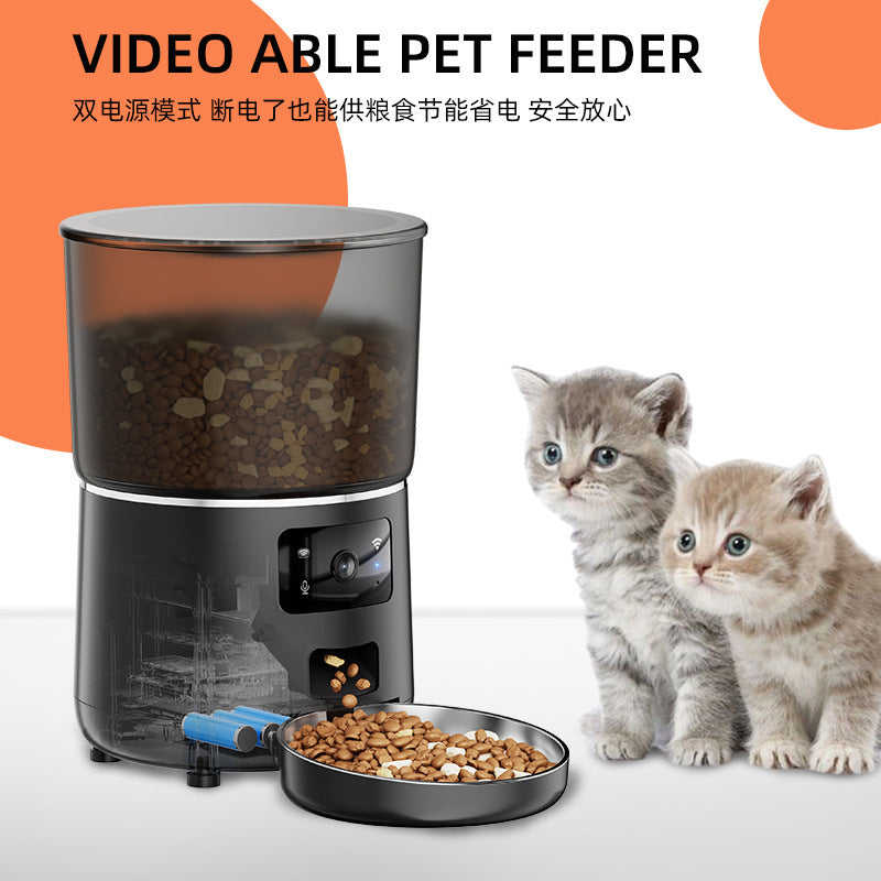 Smart Pet Feeder with Camera, Timed Feeding and Voice Control